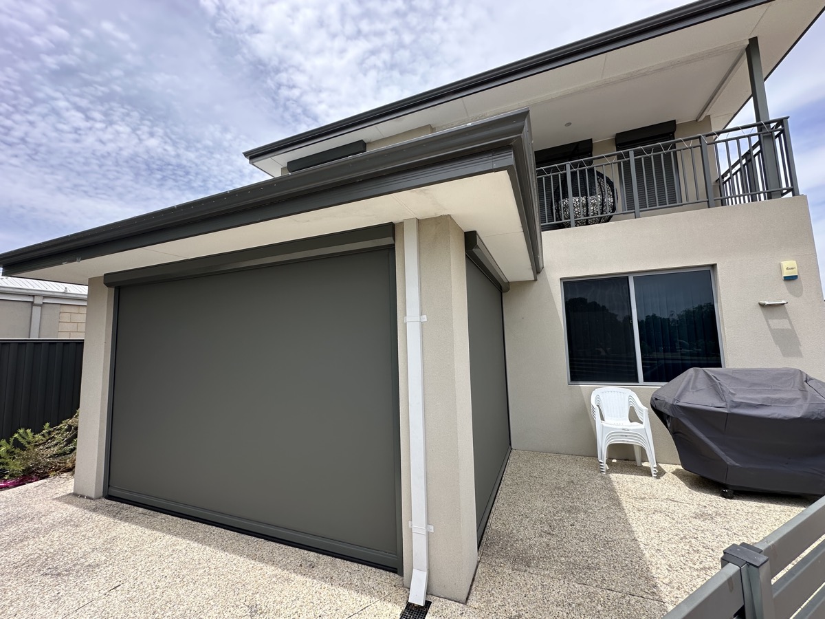 Grey outdoor blinds modern Perth home